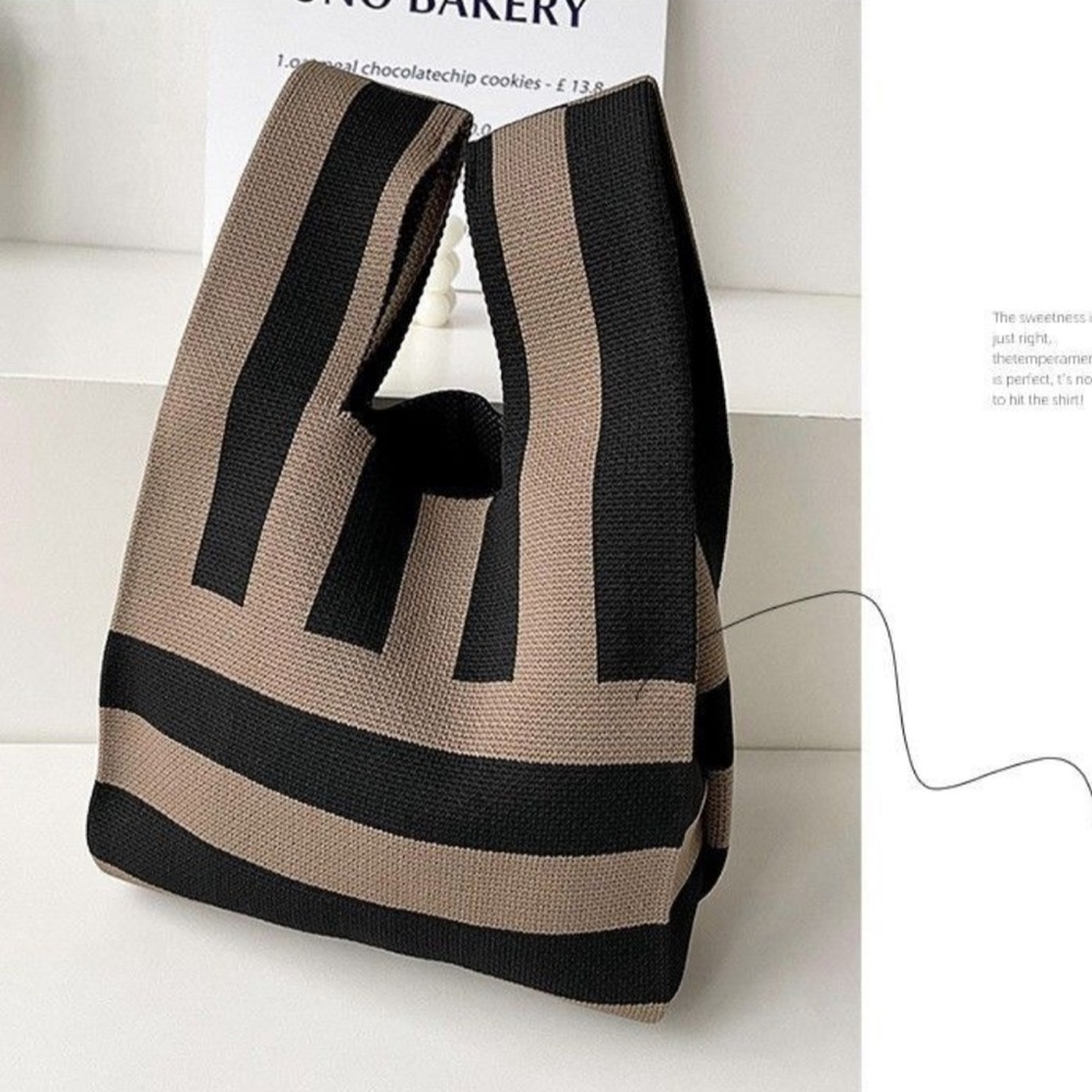 NWT Brown and Black Compact Stylish Essentials Handheld Bag